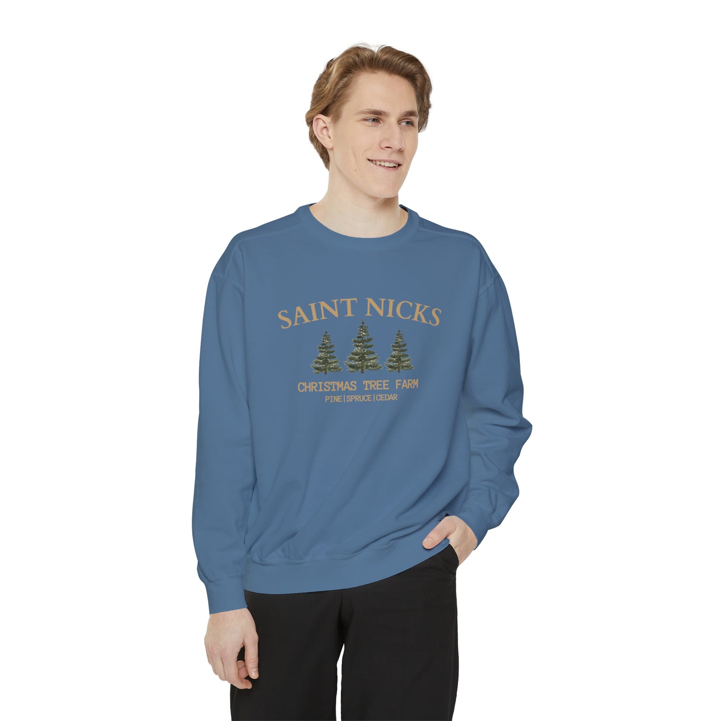 Saints Nicks Christmas Unisex Garment-Dyed Sweatshirt